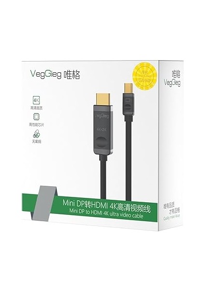 4K 30Hz Mini Displayport To HDMI Dönüştürücü Kablo 3 Metre indirimleri