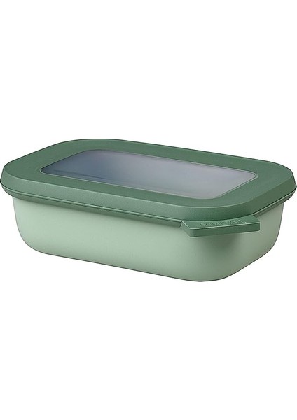 - Multi Bowl Cirqula Rectangular - Kapaklı Saklama Kabı - Buzdolabı Için Hava Geçirmez Saklama Kutusu ve Mikrodalga Fırın Kabı Olarak Uygundur - 500 ml - Nordic Sage