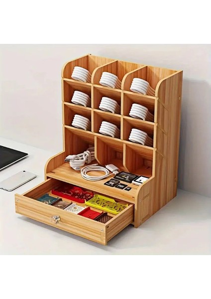 Buğz Bölmeli ve Çekmeceli Ahşap Organizer modelleri