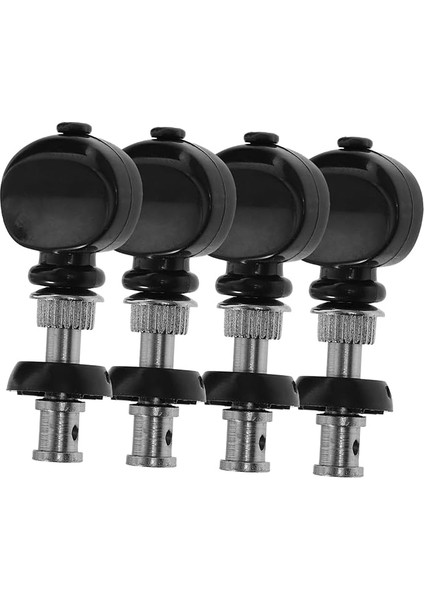 Ukulele Için Anahtar Ayarlayıcı 4 Adet Düğmeli Ayar Burguları Beyaz Renk Siyah Krom Ukulele Ayar Makineleri Için