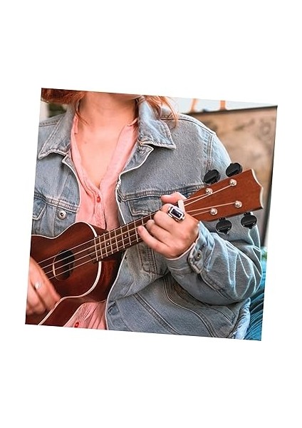 Ukulele Için Anahtar Ayarlayıcı 4 Adet Düğmeli Ayar Burguları Beyaz Renk Siyah Krom Ukulele Ayar Makineleri Için fırsatları