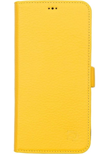 Apple iPhone 13 Pro Max Uyumlu Deri Cüzdanlı Kılıf Limon Sarı fiyatları