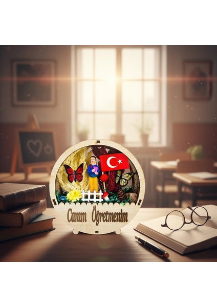 Buğz Yuvarlak Saksı Teraryum - Öğretmenler Günü Hediyesi