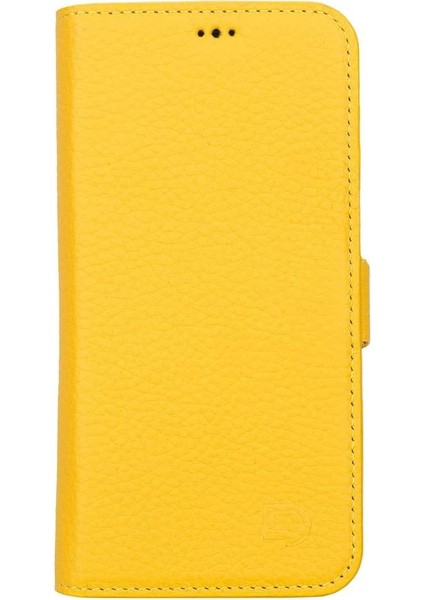 Apple iPhone 13 Pro Uyumlu Deri Cüzdanlı Kılıf Limon Sarı fiyatları