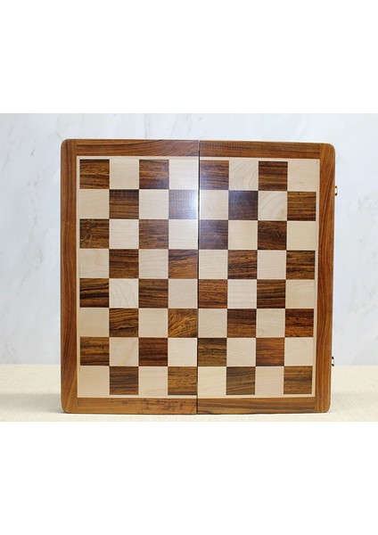 Buğz Mıknatıs Taşlı Ahşap Katlanabilir Kutulu Satranç Oyunu 40 cm fırsatları