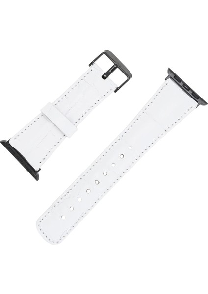Apple Watch Uyumlu Deri Kordon 42-44-45MM F3 Beyaz fırsatları