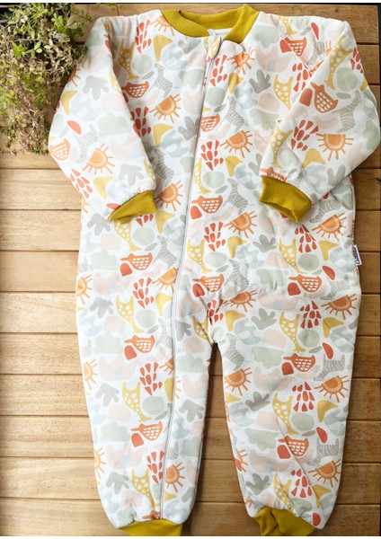 Hayvan Desenli 2.0 Tog Ara Dolgu Unisex Penye Çocuk Uyku Tulumu