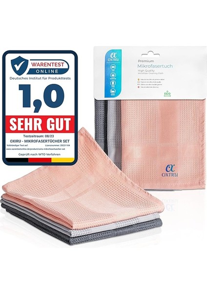 Mikrofiber Temizlik Bezleri Set 40X40 cm - Küçük Boy Sihirli Bezler, Bulaşık Yıkama Bezi, Mutfak ve Araba Için Microfiber Temizlik Bezi, Ekran Temizleyici ve Cam Silme Bezi, Antrasit/gri/pembe