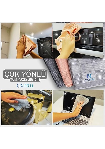 Mikrofiber Temizlik Bezleri Set 40X40 cm - Küçük Boy Sihirli Bezler, Bulaşık Yıkama Bezi, Mutfak ve Araba Için Microfiber Temizlik Bezi, Ekran Temizleyici ve Cam Silme Bezi, Antrasit/gri/pembe modelleri