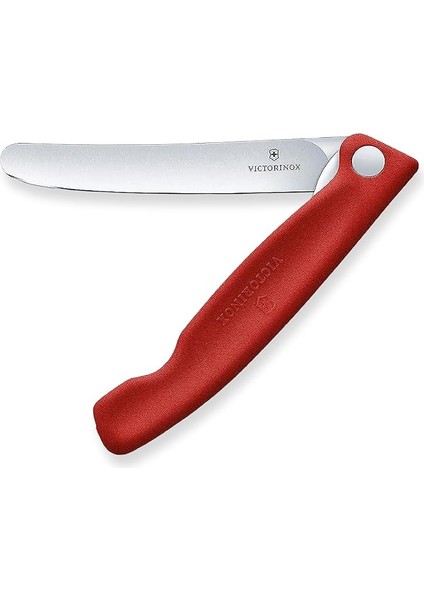 Isviçre Klasik Katlanır Sebze Bıçağı Düz Kesim Bulaşık Makinesinde Yıkanabilir 11 cm Kırmızı Blister Paketi