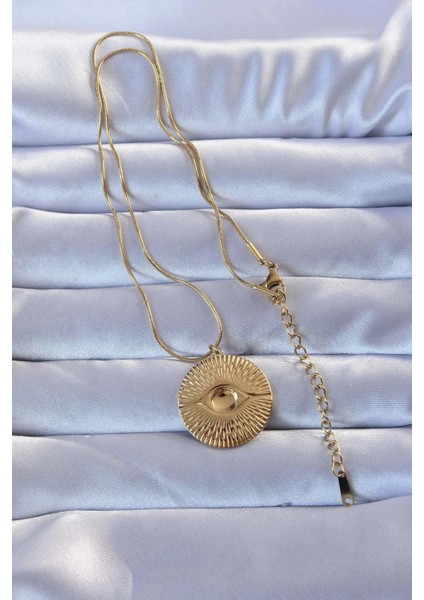 316L Altın Renk Işlemeli Göz Kolye fiyatları