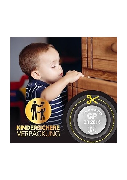 Batteries CR2016 2016 Boy Lityum Düğme Pil, 3 Volt, 5'li Kart modelleri