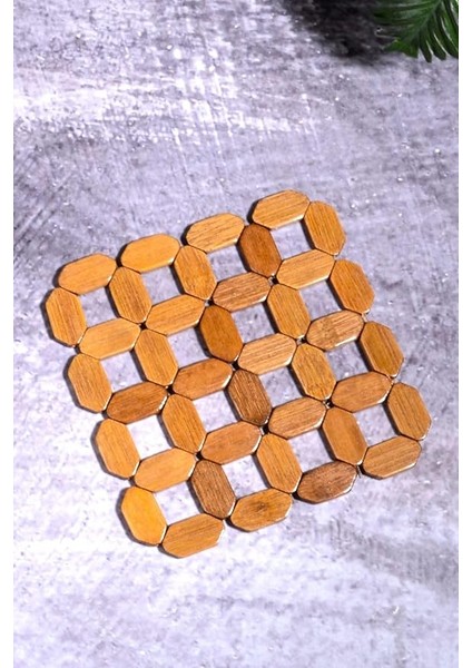 Kitchen Bambu 18 cm Kare Nihale Çaydanlık Altlığı Tencere Altlığı