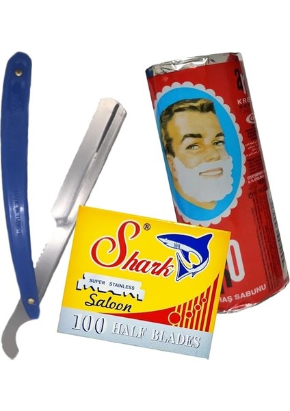 Saloon Yarım Jilet, 100 Adet, Arko Berber Tıraş Sabunu ile Birlikte, Klasik Tıraş Seti