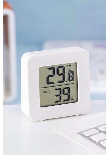 Mini Sıcaklık Nem Ölçer LCD Ekranlı Oda Termometre Duvara Takılabilen Masaüstü Isı Göstergesi