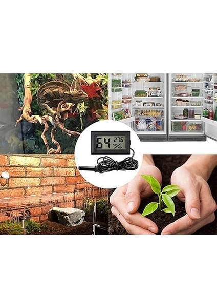 Mini LCD Nem Sıcaklık Isı Ölçer Problu Dijital Termometre Higrometre Akvaryum Kuluçka Iç Dış Mekan fırsatları