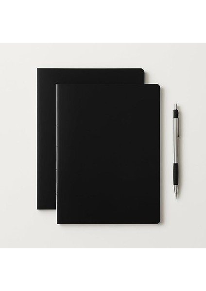 Tanıtım Özel Tasarım Siyah Kraft Kapaklı A4 Defter - 180 Derece Açılabilir, Sırtı DIKIŞLI,%100 El Işçiliği, Ofis, Okul, Günlük Kullanım Için Ideal Defter (Çizgisiz)