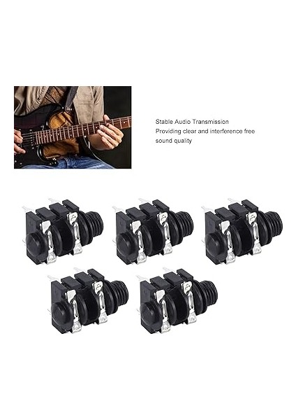 1/4 Stereo Jack Stereo Jack Fiş Güvenli 5 Adet Elektro Gitar Için (Pozitif Soket) fiyatları