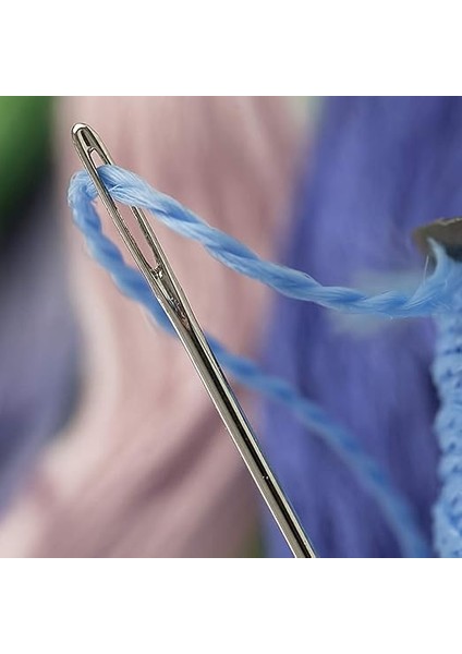 Adet Büyük Gözlü El Dikiş Iğnesi Büyük Göz Dikiş Iğnesi Seti Metal Crewel Iğne Kör Iğne Kumaş Yorgan Onarım Nakış Dikiş Çapraz Dikiş Boncuk El Sanatı, Çeşitli Boyut fırsatları