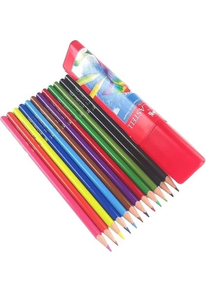 Boya Kalemi 12 Renk Tam Boy Üçgen Plastik Tüp modelleri