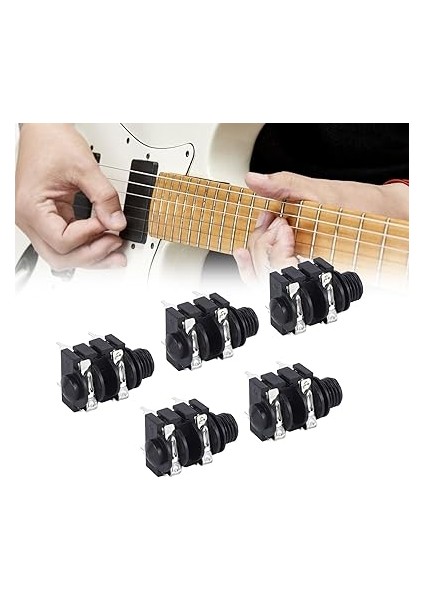 1/4 Stereo Jack Stereo Jack Fiş Güvenli 5 Adet Elektro Gitar Için (Pozitif Soket) fırsatları