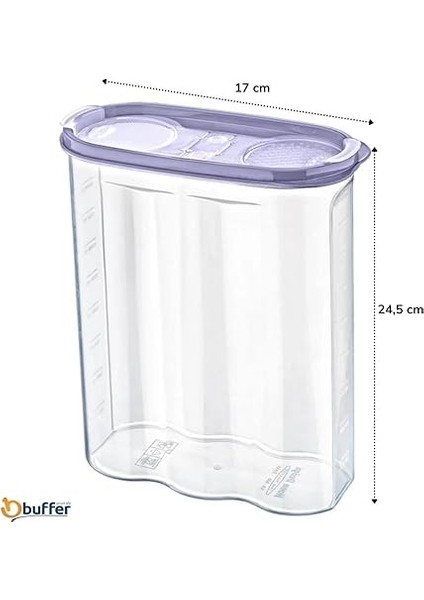 2 Kapaklı Ölçekli Erzak Kuru Gıda Saklama Kutusu Kabı 2,4 LITRE-SA940 fırsatları