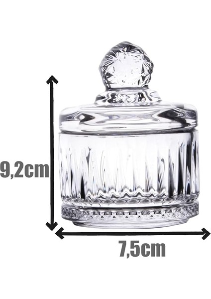 Lüx Kristal Mini Cam Şekerlik & Cam Lokumluk, Kesme Cam Lüx Şekerlik 7.5cm*9.2cm - 06642 indirimleri