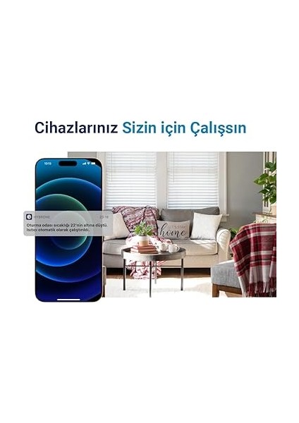 Akıllı Wi-Fi Sıcaklık ve Nem Sensörü, Gerçek Zamanlı Sıcaklık ve Nem Verileri, Yüksek Hassasiyet, Uygulama Üzerinden Anında Bildirim fırsatları