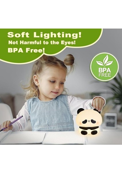Yumuşak Silikon Panda Mini Gece Lambası Dekoratif Işık Derecesi Ayarlanabilir Yatak Odası Lambası Panda Kitap Okuma Lambası Çocuk Odası 8cm x 9cm K-1165 (Panda - K-1159) fiyatları
