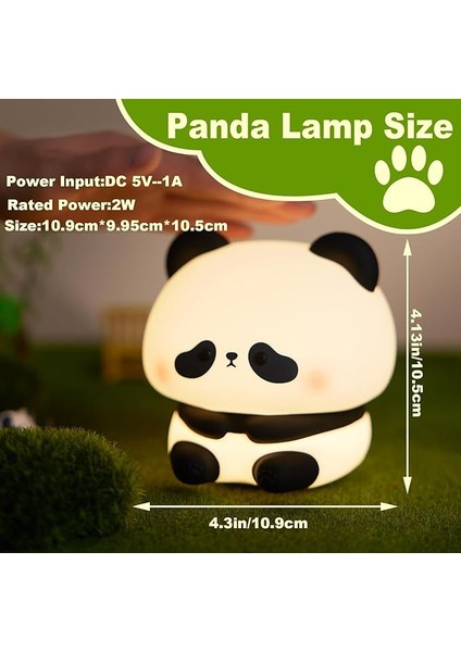 Yumuşak Silikon Panda Mini Gece Lambası Dekoratif Işık Derecesi Ayarlanabilir Yatak Odası Lambası Panda Kitap Okuma Lambası Çocuk Odası 8cm x 9cm K-1165 (Panda - K-1159) modelleri