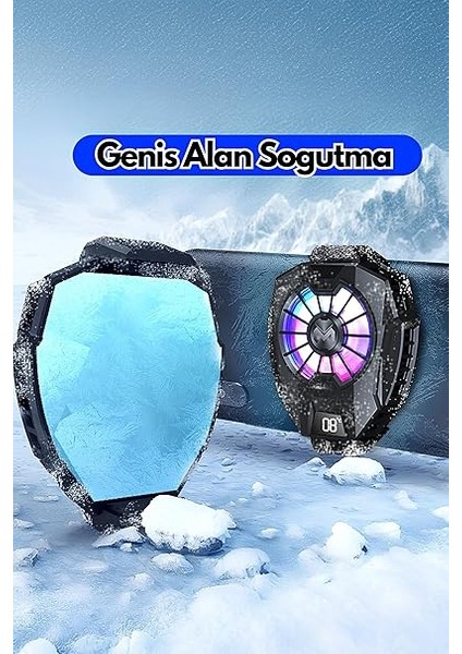 DL05 Telefon Soğutma Fanı Metal Yüzey Derece Göstergeli Oyun Hızlandırıcı Radyatör Soğutucu Fan fırsatları