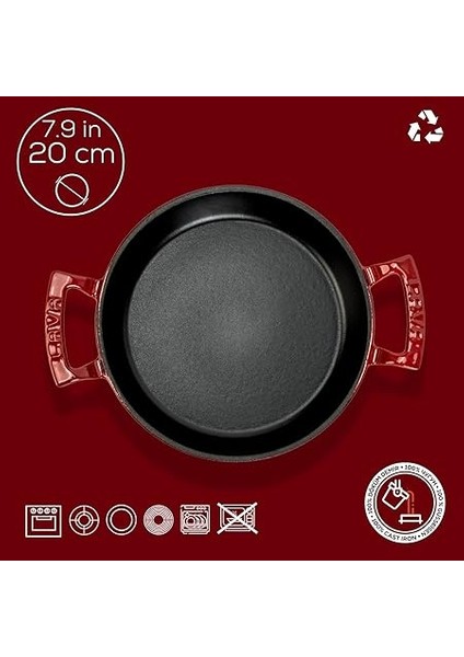 Metal Lv Y Tv 20 Shn R Döküm Yuvarlak Sahan, 20 Cm, Kırmızı fırsatları