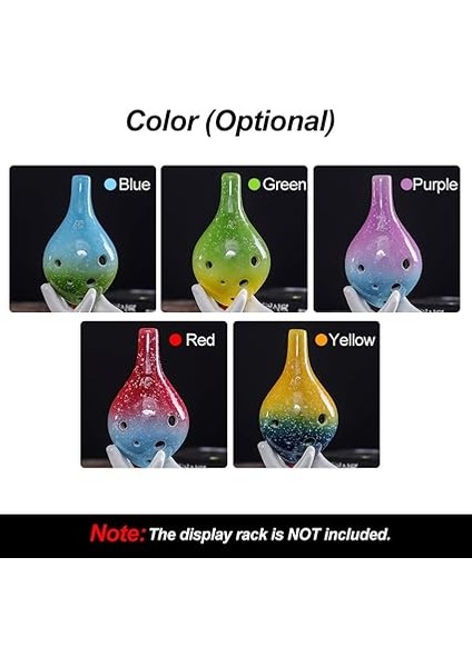 6 Delik Seramik Ocarina Alto C Basit Yıldızlı Stil Müzik Aleti Kordon ile Müzik Aşığı ve Öğrenci Için Müzik Puanı fırsatları