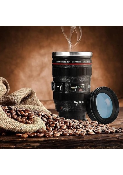 Objektif Kupa Lens Kupa Kahve ve Çay Için Termos Kupa Fotoğraf Tutkunları Için Dekoratif Hediyelik 350 ml (Cam Kapak) fiyatları