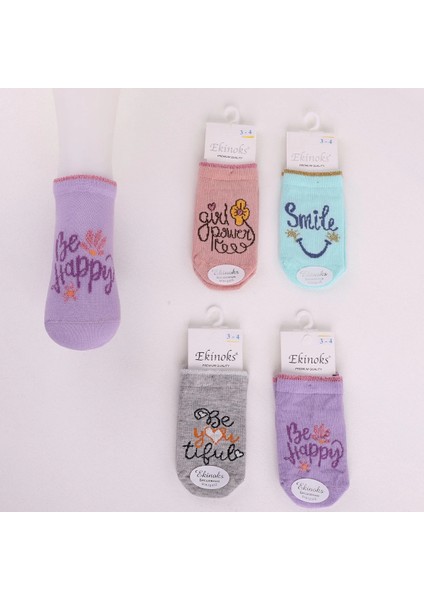 Kız Çocuk Ekim Desen Patik Çorap (6 Adet)