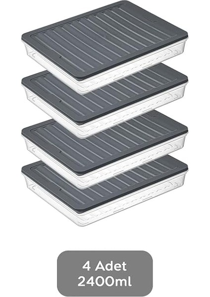 Home 4 Adet Buzdolabı Organizeri, Buzdolabı Için Çok Amaçlı Saklama Kabı, Fresh Box, Şeffaf ve Ayarlanabilir, Gıdaları Taze Tutma Özelliği, Mutfak Düzenleyici (2400 Ml) fiyatları