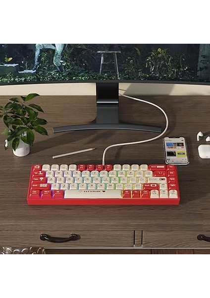 AK680 Kahverengi Switch Hot-Swap Kablolu Klavye Rainbow Light Type C Kablolu (Kahverengi Switch) indirimleri