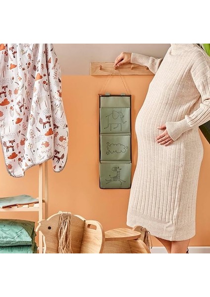 Maıson Zoo Hayvan Baskılı%70 Polyester%30 Pamuk Askılı Organizer, Yeşil, 20X60 cm fiyatları