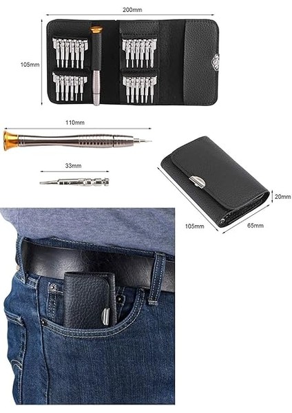 Hassas Mekanik Tornavida Seti 25 Parça Cep Telefonu Gözlük Pc Laptop Tamir Seti Kılıflı modelleri