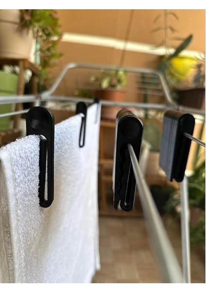 Way 20 Adet Yeni Nesil Iz Bırakmaz Ataç Mandal Dayanıklı Elbise Kurutma Mandalı (Siyah) fırsatları