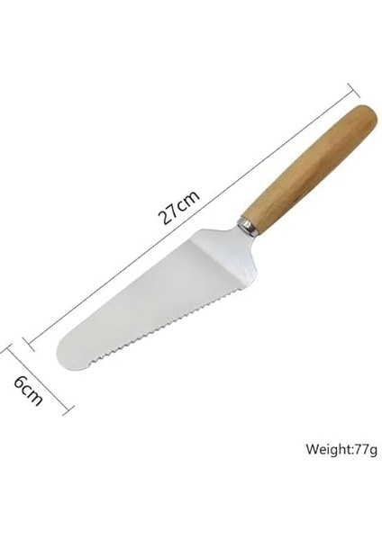 Home Tırtık Kenarlı Üçgen Mutfak Spatulası,pasta,pizza ve Mutfak Için Spatula,pasta Pastacılık Ahşap Saplı Paslanmaz Çelik Spatula indirimleri