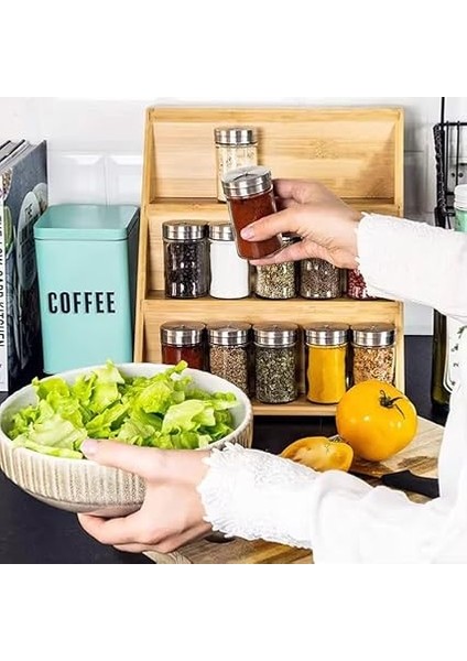 Home 3 Katlı Doğal Bambu Ayaklı Baharatlık Rafı Organizer – Tezgah Üstü ve Çekmece Içi Kullanıma Uygun, Katlanabilir, Kaymaz Ayaklı, Kompakt ve Şık Tasarımlı Mutfak Düzenleyici indirimleri