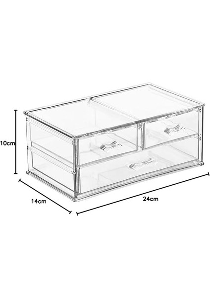 Şeffaf Makyaj Malzemesi Organizer Büyük Kristal Makyaj Masası Organizatörü Kozmetik Düzenleme Kutusu Güzellik Malzemesi Düzenleyici (Çekmeceli Model) fırsatları