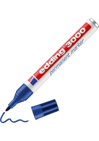 3000 Permanent Markör - Mavi - 1 Kalem - Yuvarlak Uçlu 1,5-3 mm