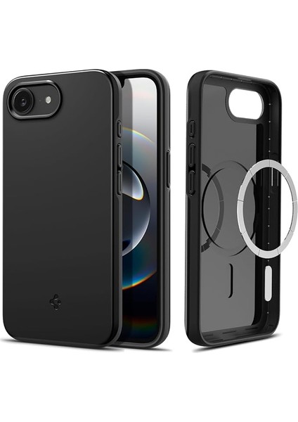 iPhone 16E Ince Magsafe Kılıf Thin Fit Hava Kanalı Teknolojisi™ Askeri Sınıf Koruma Magfit Black Kapak - ACS09135