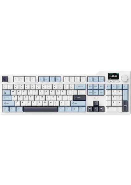 Ajazz AK35I V3 Kablosuz Mekanik Oyuncu Klavyesi-Gasket Gövde Yapısı Dinamik Rgb-Tft Ekranlı Mavi/avakado Switch