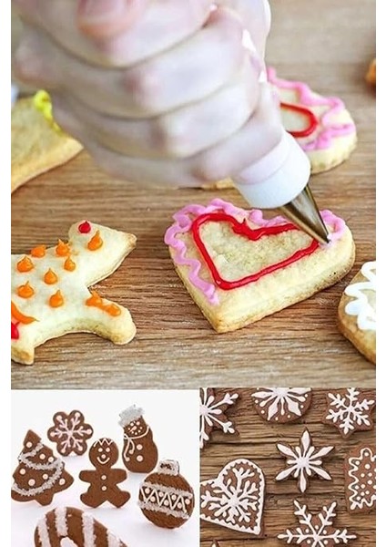 10 Parça Krema Sıkma Torbası Seti, 9 Paslanmaz Çelik Uçlu, Pasta ve Kek Süsleme Kit modelleri