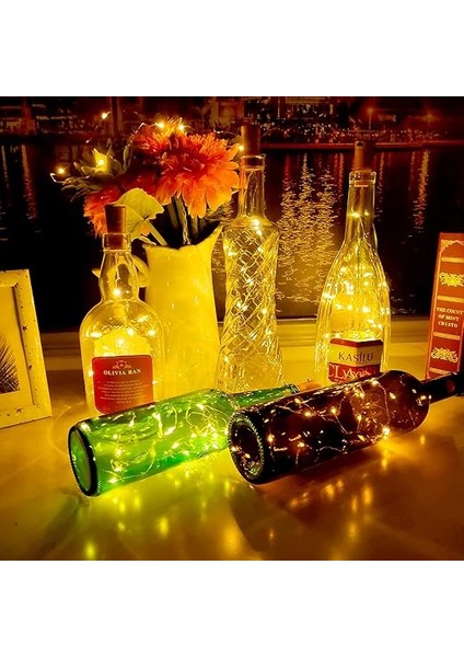 6 x Şişe Işığı 2 M 20 LED Şişe Işık Zinciri Mantar Işık Zinciri Pilli Şişe, Aydınlatma Dekorasyonu, Noel, Cadılar Bayramı, Parti, Düğün, Bahçe Için (Sıcak Beyaz) modelleri