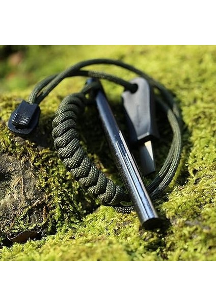 Magnezyum Bar Acil Durum Ateş Başlatıcı Paracord Ipli 10CM x 1cm Çakmak Taşı Çubuğu indirimleri