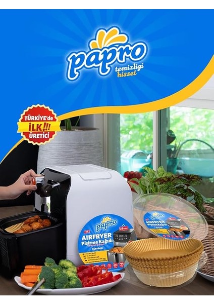 Airfryer Pişirme Kağıdı,fritöz Yağlı Kağıdı Tek Kullanımlık Fırın,fritöz Pişirme Kağıdı 25'li 16CM fırsatları
